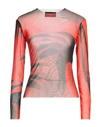Louisa Ballou Woman T-shirt Red Size L Polyester, Elastane