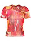 Louisa Ballou Graphic Print Cropped T-shirt In Red