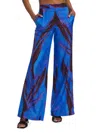 Louisa Ballou Abstract-print Wide-leg Trousers In Violet Flower