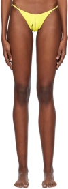 Louisa Ballou Yellow Mini Ring Bikini Bottoms In 3001 Caledenia Orchi