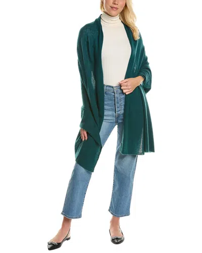Louisa Perini Feather Weight Cashmere Travel Wrap In Green