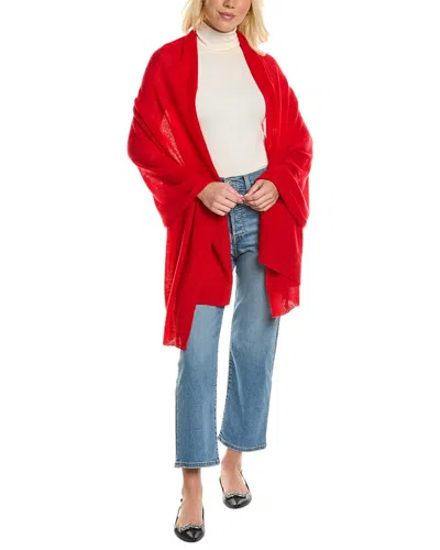 Louisa Perini Feather Weight Cashmere Travel Wrap In Red