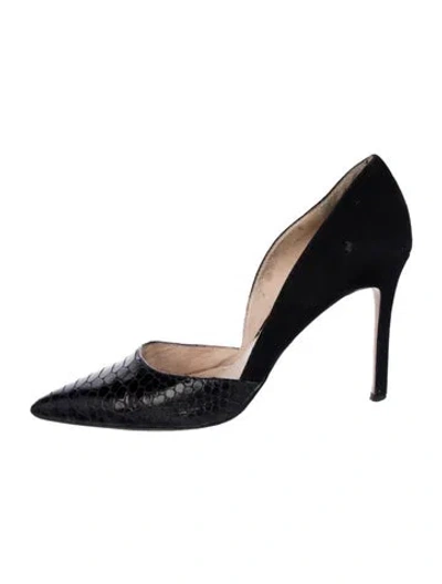 Pre-owned Louise Et Cie Embossed Leather Animal Print Pumps In Blue