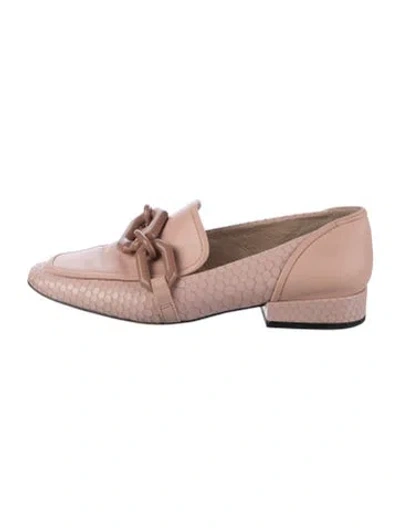 Pre-owned Louise Et Cie Leather Animal Print Loafers In Pink