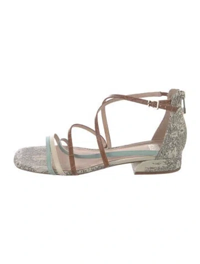 Pre-owned Louise Et Cie Leather Animal Print Sandals In Brown