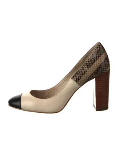 Pre-owned Louise Et Cie Leather Colorblock Pattern Pumps In Multi