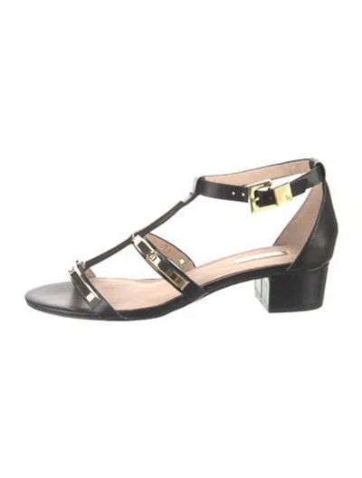 Pre-owned Louise Et Cie Leather Gladiator Sandals In Black