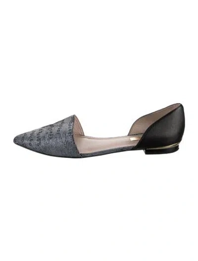 Pre-owned Louise Et Cie Leather Printed D'orsay Flats In Silver