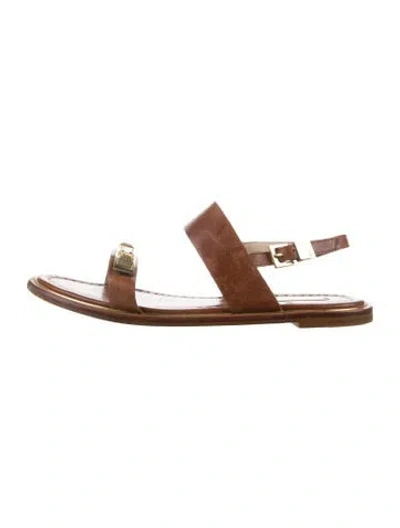 Pre-owned Louise Et Cie Leather Slingback Sandals In Brown