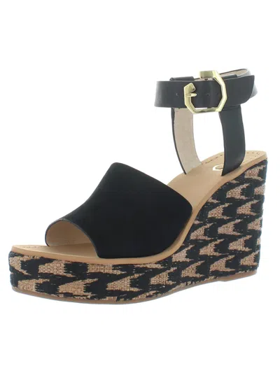 Louise Et Cie Paley Womens Suede Ankle Wedge Sandals In Black