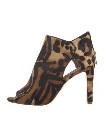 Pre-owned Louise Et Cie Ponyhair Animal Print Pumps In Brown