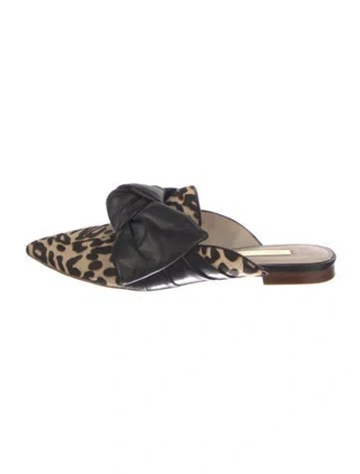 Pre-owned Louise Et Cie Ponyhair Animal Print Slides In Multi