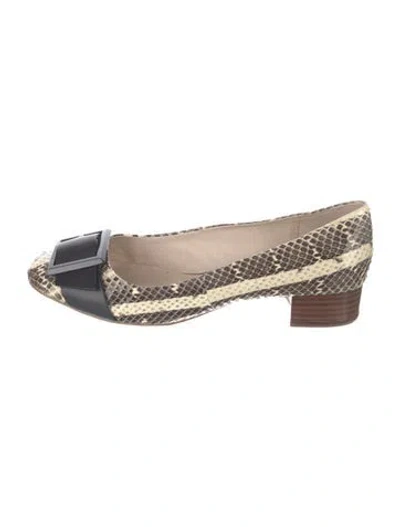 Pre-owned Louise Et Cie Snakeskin Animal Print Pumps In Neutrals