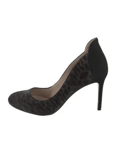 Pre-owned Louise Et Cie Suede Animal Print Pumps In Black