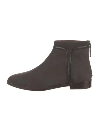 Pre-owned Louise Et Cie Suede Leather Trim Embellishment Boots In Grey