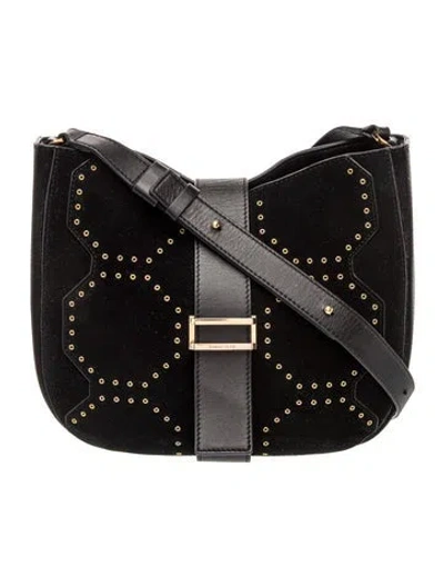 Pre-owned Louise Et Cie Suede Messenger Bag In Black