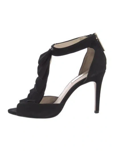 Pre-owned Louise Et Cie Suede Slingback Sandals In Black