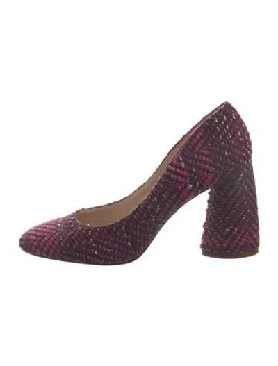 Pre-owned Louise Et Cie Tweed Tweed Pattern D'orsay Pumps
