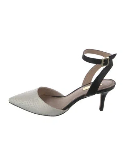Pre-owned Louise Et Cie Water Snake Animal Print Pumps In Black
