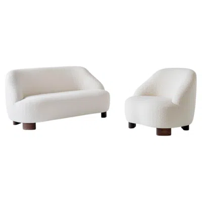 Pre-owned Louise Liljencrantz Set Of Margas Lc3 Sofa & Margas Lc1 Lounge Chair, In Karakorum 001 /oiled Walnut In Brown