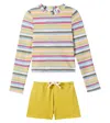 Louise Misha Agik Rashguard Top And Swim Trunks Set In Multicoloured