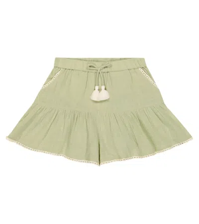 Louise Misha Kids' Alambra Cotton Shorts In Khaki