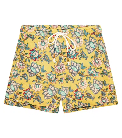 Louise Misha Kids' Aliki Floral Cotton Shorts In Honey Marigold