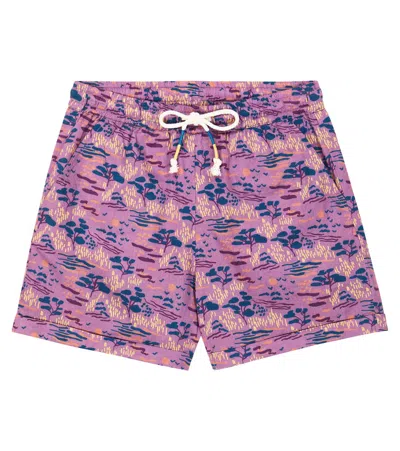 Louise Misha Kids' Aliki Printed Shorts In Purple