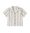 Louise Misha Alov Striped Cotton And Linen Shirt In Sand Riviera Stripes