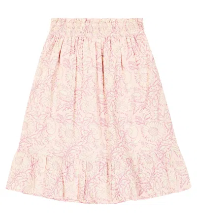Louise Misha Kids' Anneta Floral Cotton Skirt In Pink