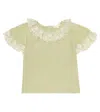 Louise Misha Antoinette Embroidered Cotton Blouse In Khaki