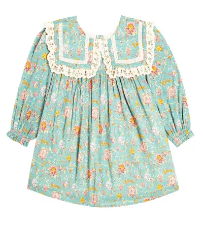 Louise Misha Kids' Arinola Lace-trimmed Floral Cotton Dress In Multicoloured