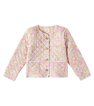 Louise Misha Kids' Astrid Quilted Floral Cotton Voile Jacket In Multicoloured