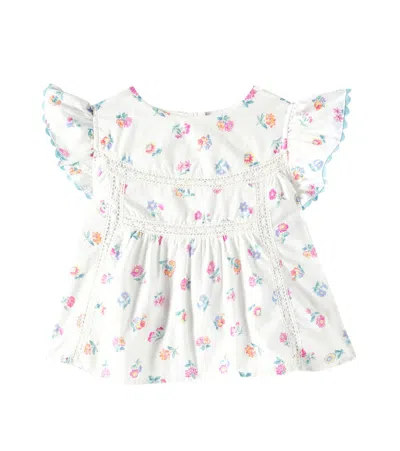 Louise Misha Baby Armande Floral Cotton Poplin Top In White