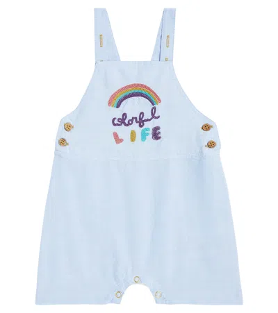 Louise Misha Baby Atilo Embroidered Cotton Overalls In Blue