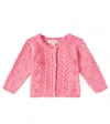 Louise Misha Baby Challi Cotton Cardigan In Pink