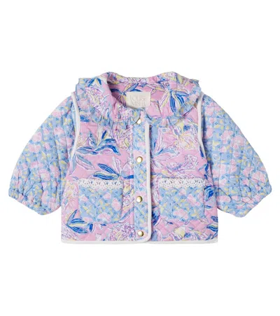 Louise Misha Kids' Baby Joulia Printed Quilted Cotton Jacket In Blue