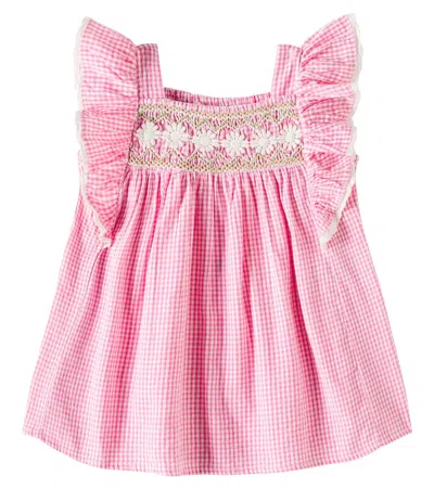 Louise Misha Baby Martine Gingham Cotton Dress In Red