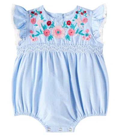 Louise Misha Baby Bestickter Spieler Nusha Aus Baumwolle In Blue