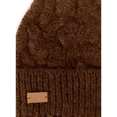 Louise Misha Bonnet En Maille In Brown