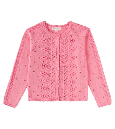 Louise Misha Kids' Challi Cotton Cardigan In Pink