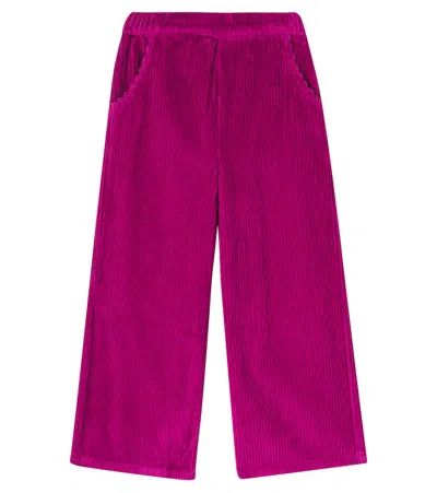 Louise Misha Kids' Cotton Corduroy Wide-leg Pants In Pink