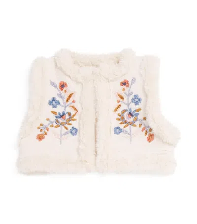 Louise Misha Kids' Cotton Reversible Librana Gilet In White