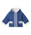 Louise Misha Embroidered Cotton-blend Jacket In Blue