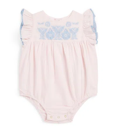 Louise Misha Kids' Embroidered Nusha Bodysuit In Pink