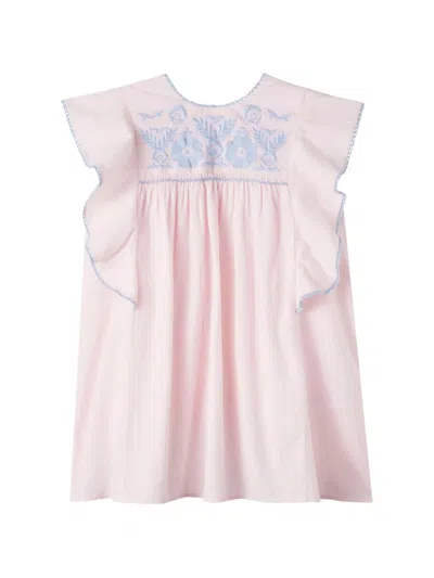 Louise Misha Babies' Embroidered Ruffled Dress In Pink