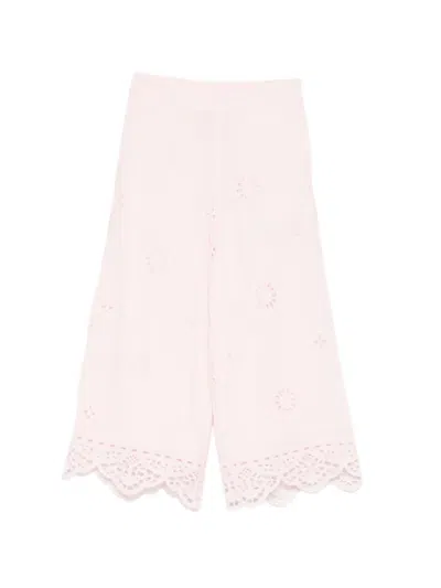 Louise Misha Kids' Embroidered Trousers In Pink