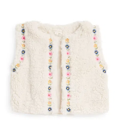 Louise Misha Kids' Faux Fur Libra Waistcoat In Neutral