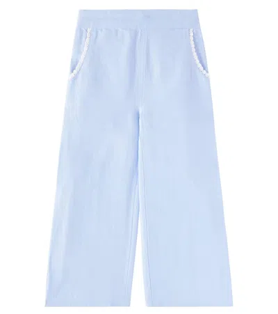 Louise Misha Kids' Hose Flor Aus Baumwoll-chambray In Blau