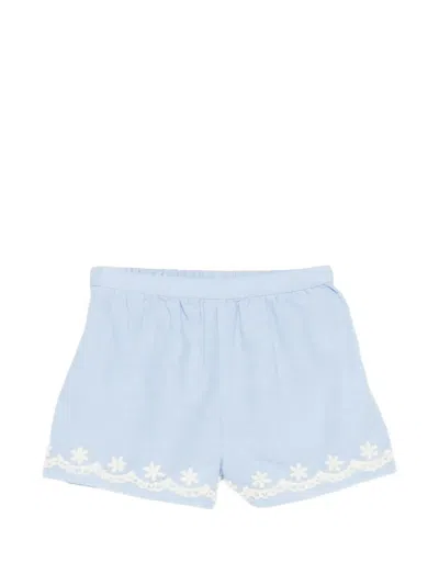Louise Misha Kids' Floral-motif Shorts In Blue